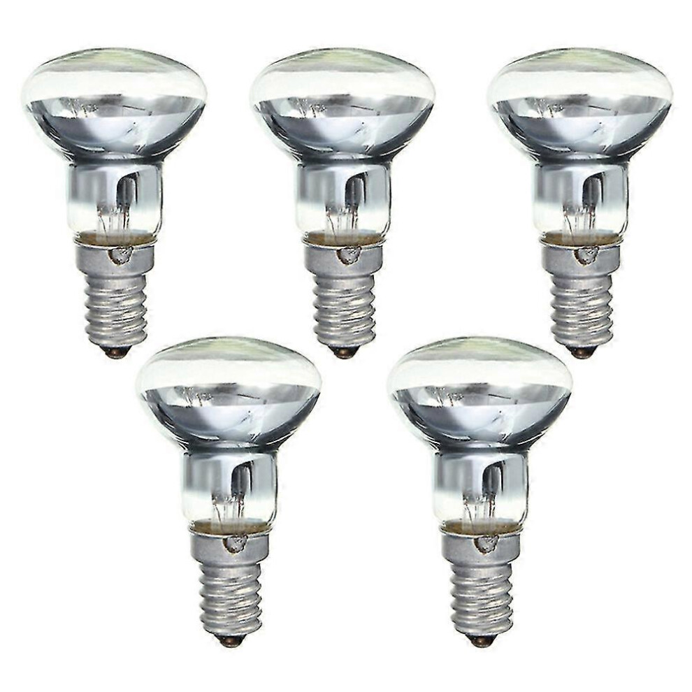 Kikidex (As Show, One Size) Replacement Lava Lamp E14 R39 30W Spot Screw In Bulb Clear Reflector Spot Bulbs Lava Incandescent 5Pcs Light