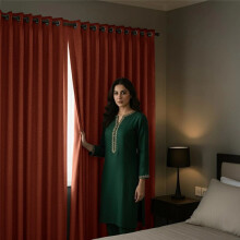 (66" X 90", RUST) 100% Blackout Linen Curtains Thermal Insulated Curtain Pair with Tiebacks