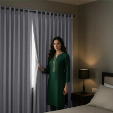 (66" X 90", GREY) 100% Blackout Linen Curtains Thermal Insulated Curtain Pair with Tiebacks