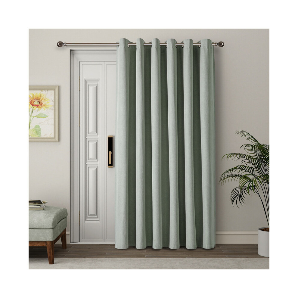 Supreme Bedding Ltd (66" X 84", Sage ) 100% Blackout Linen Curtains Thermal Insulated Curtain Pair With Tiebacks Green