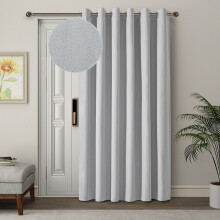 (66" X 84", SILVER) 100% Blackout Linen Curtains Thermal Insulated Curtain Pair with Tiebacks