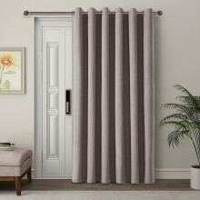 (66" X 84", MOCHA) 100% Blackout Linen Curtains Thermal Insulated Curtain Pair with Tiebacks