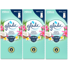 3 X Glade Touch n Fresh Refill Exotic Tropical Blossom 10ml