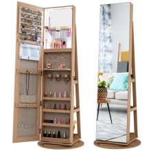 360° Rotating Jewellery Armoire With Full Length Mirror Jewelry Cabinet