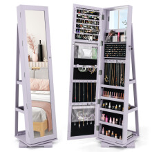 3-in-1 Jewelry Cabinet 360Swivel Mirrored Jewellery Armoire