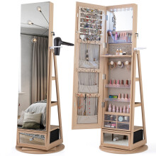 4 in 1 Swivel Jewellery Cabinet Lockable Jewelry Armoire Organiser