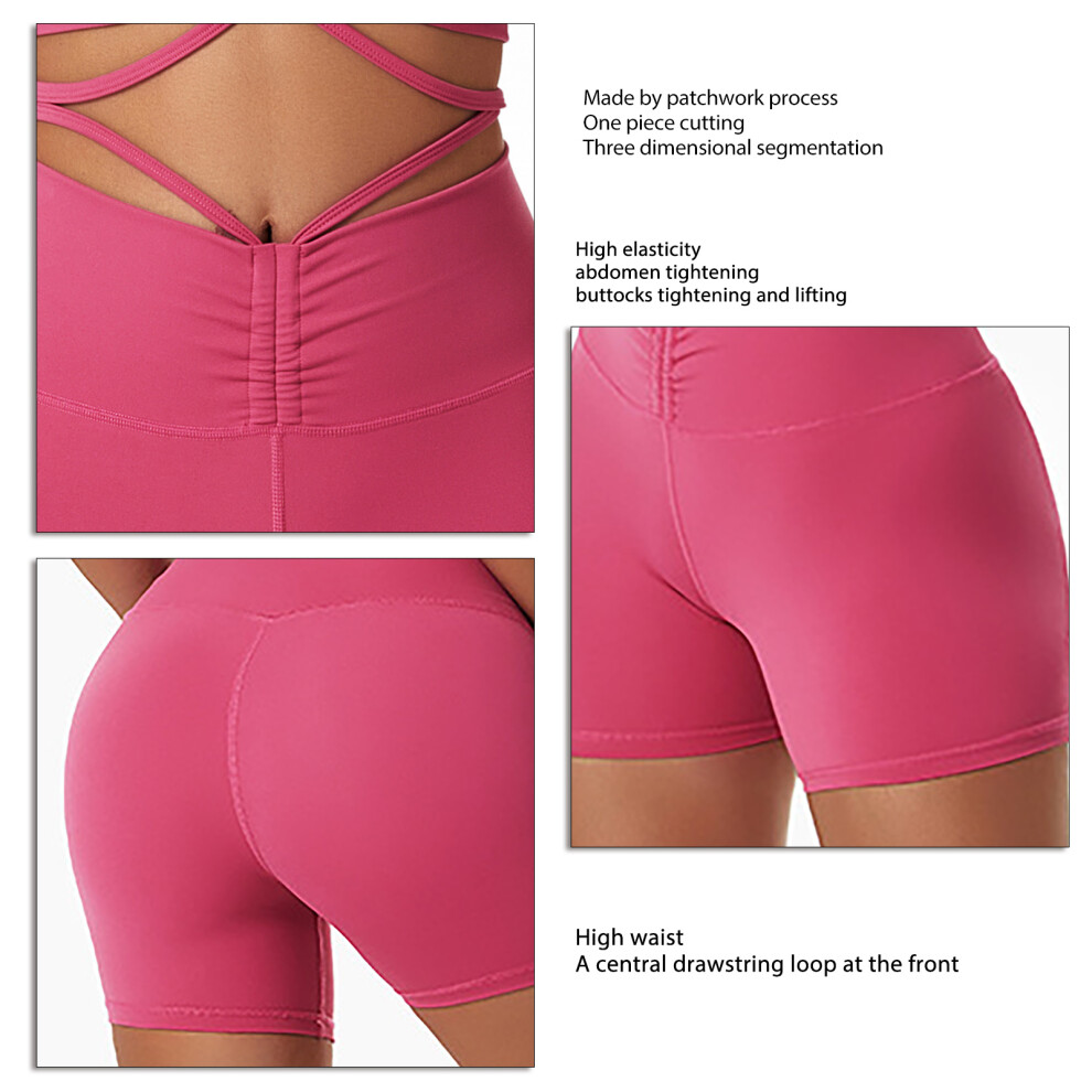 High Waist Pink Yoga Shorts for Women, Sizes S-L, Breathable & Stretchy-image-OPC-PMHJB5P-NEW