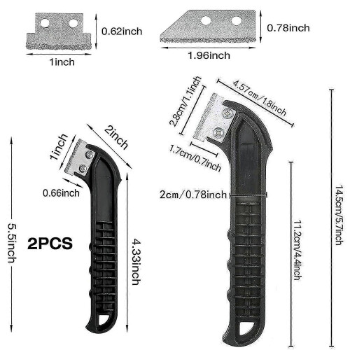 2 Pcs Manual Tile Grout Scraper, Ceramic Wall Tile Grout Cleaning Tool (with 2 Blades) 1