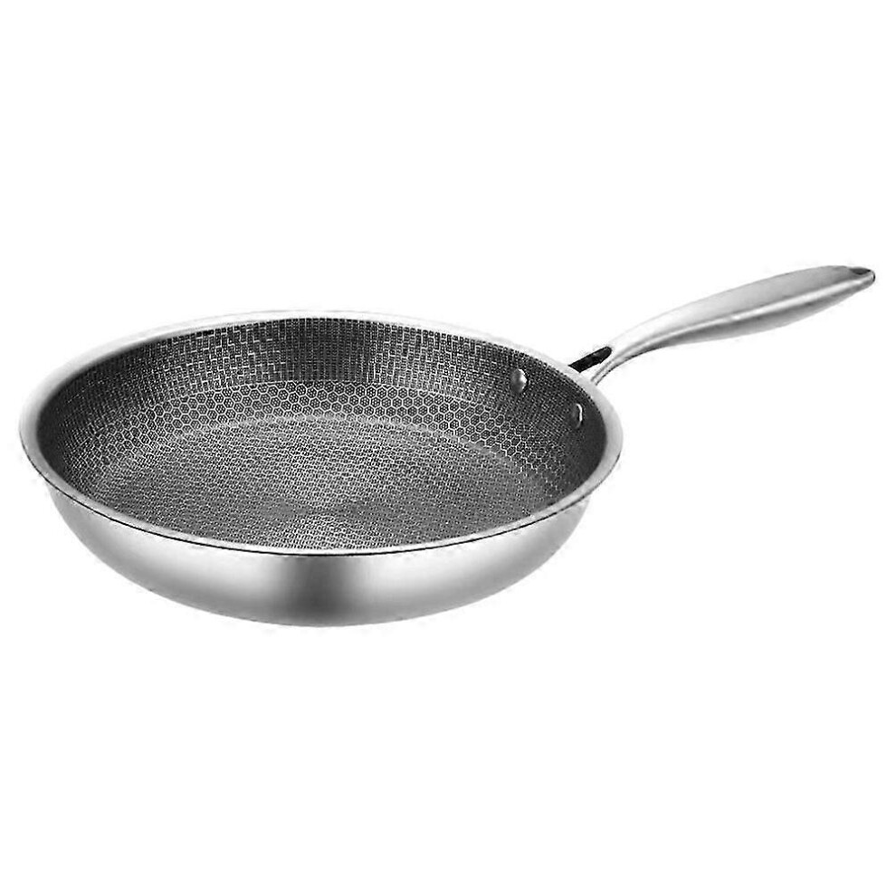 Stainless Steel Frying Pan, Camping Picnic Frying Pan, Honeycomb Bottom Steak Pan