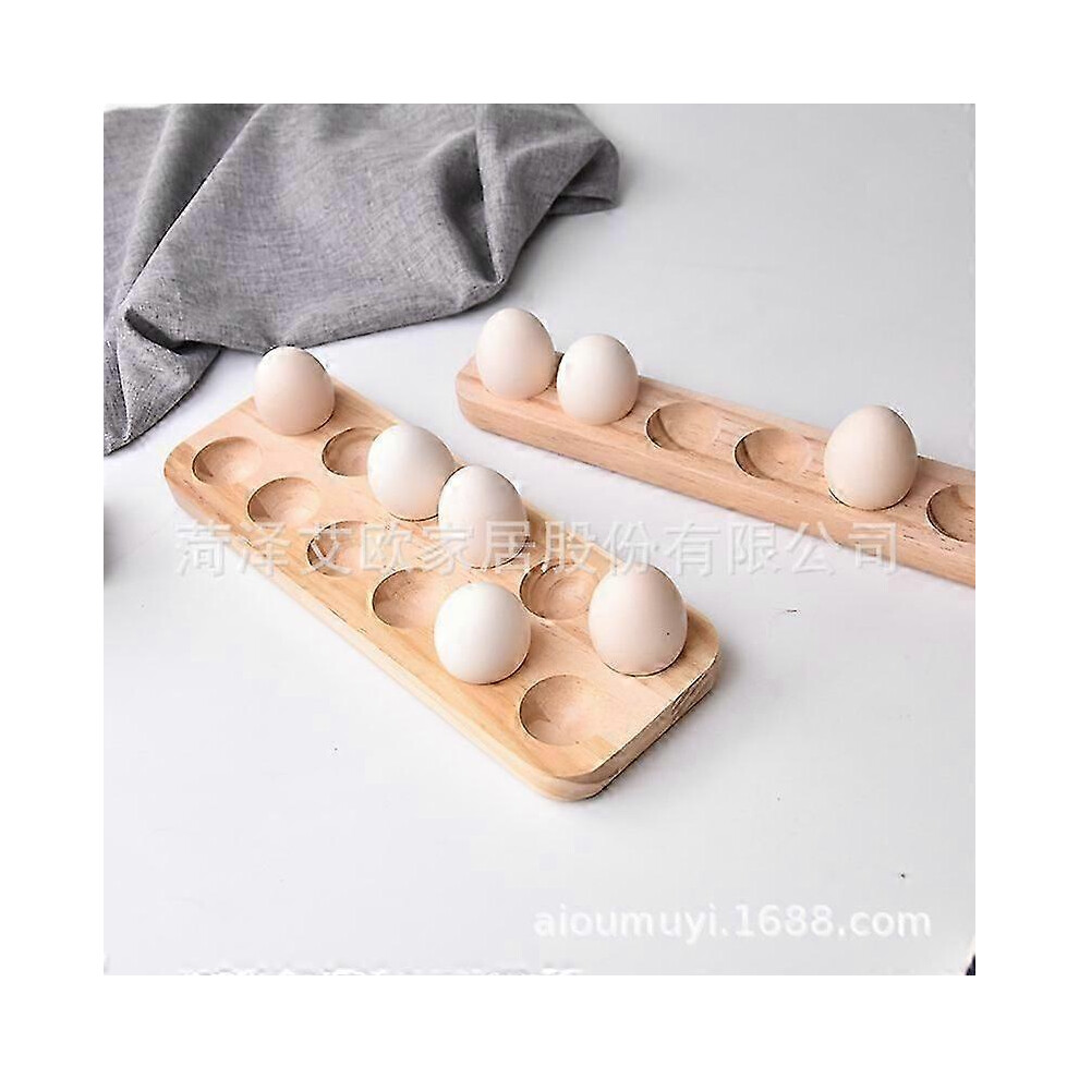 Wooden Egg Tray for Refrigerator, Countertop Egg Display