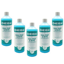 Hexeal Nail Prep & Wipe 5 x 1L – Cleans & Preps for Gel and Acrylic Nails