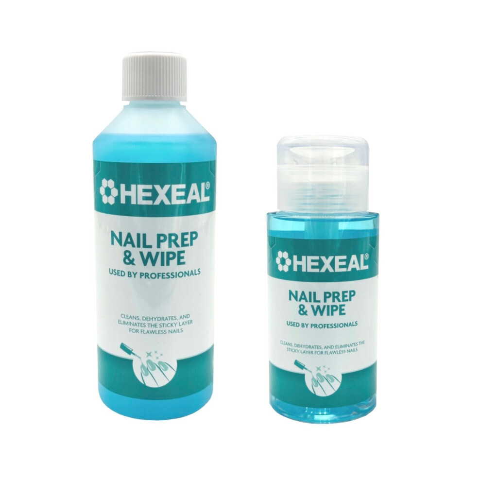 Hexeal Nail Prep & Wipe 500Ml & 200Ml Â Cleans & Preps For Gel And Acrylic Nails