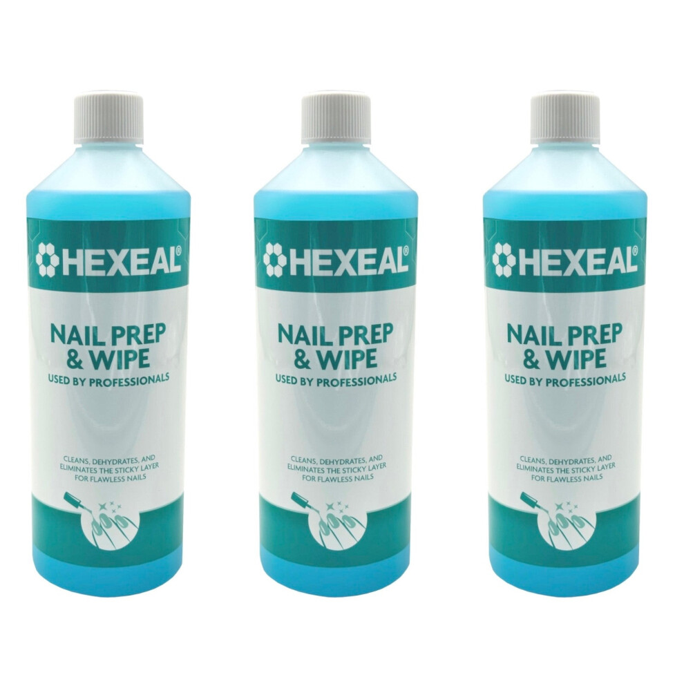 Hexeal Nail Prep & Wipe 3 X 1L Â Cleans & Preps For Gel And Acrylic Nails