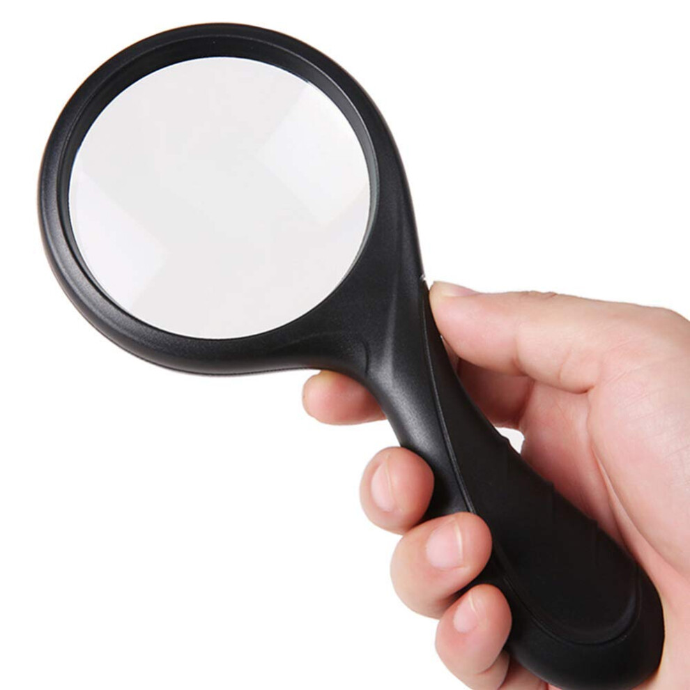 White/Black Handheld Magnifier 85Mm, 5X Magnification, For Seniors, Low Vision, Hobbies & Crafts