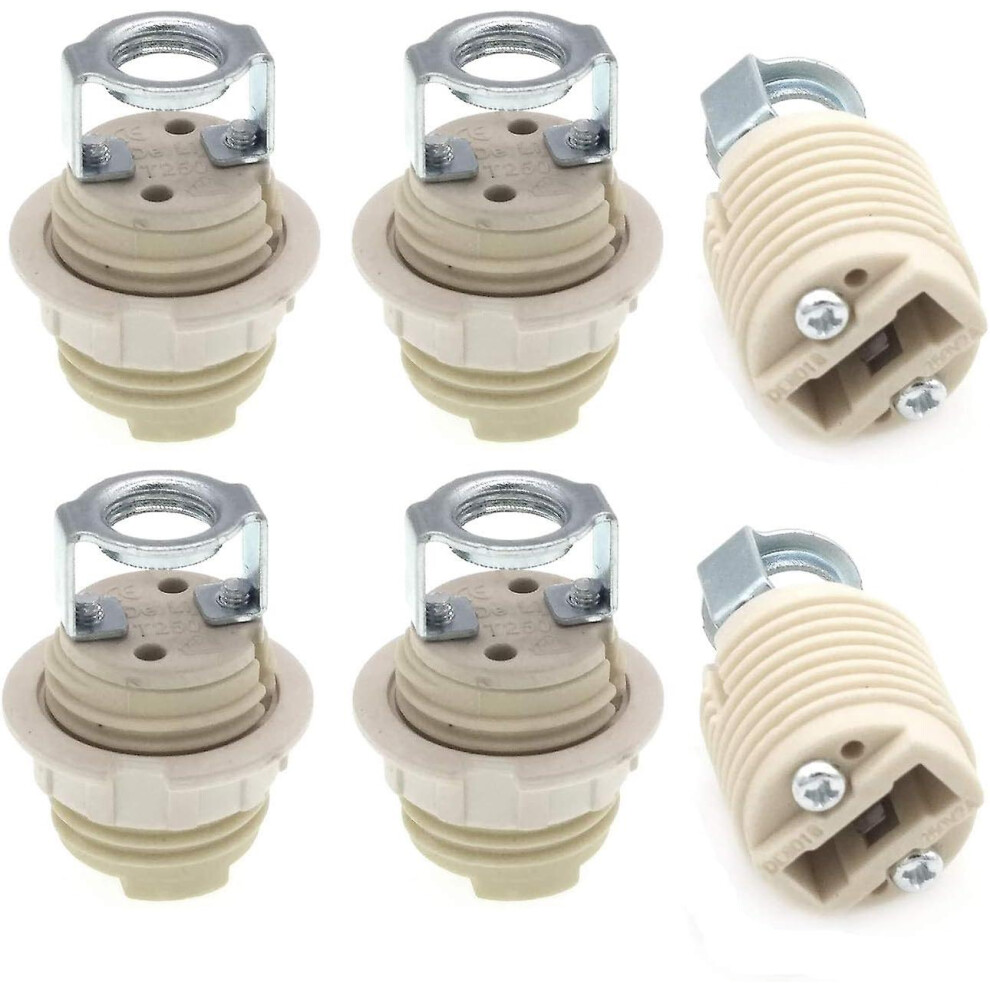 Kikidex (As Show, One Size) Pack G9 Lamp Holder With Bracket, Ceramic Threaded G9 Halogen Socket