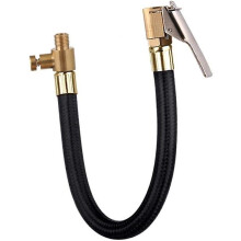 (As show, One size) Tire Inflator Pump Hose, 60 CM Rubber Valve Air Hose Car Tire Chuck