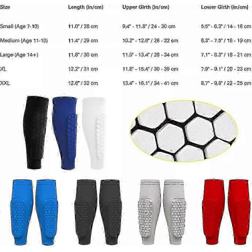 (S, black) Shin Defender KidsShindefender Compression Sleeve with Honeycomb Pads 2