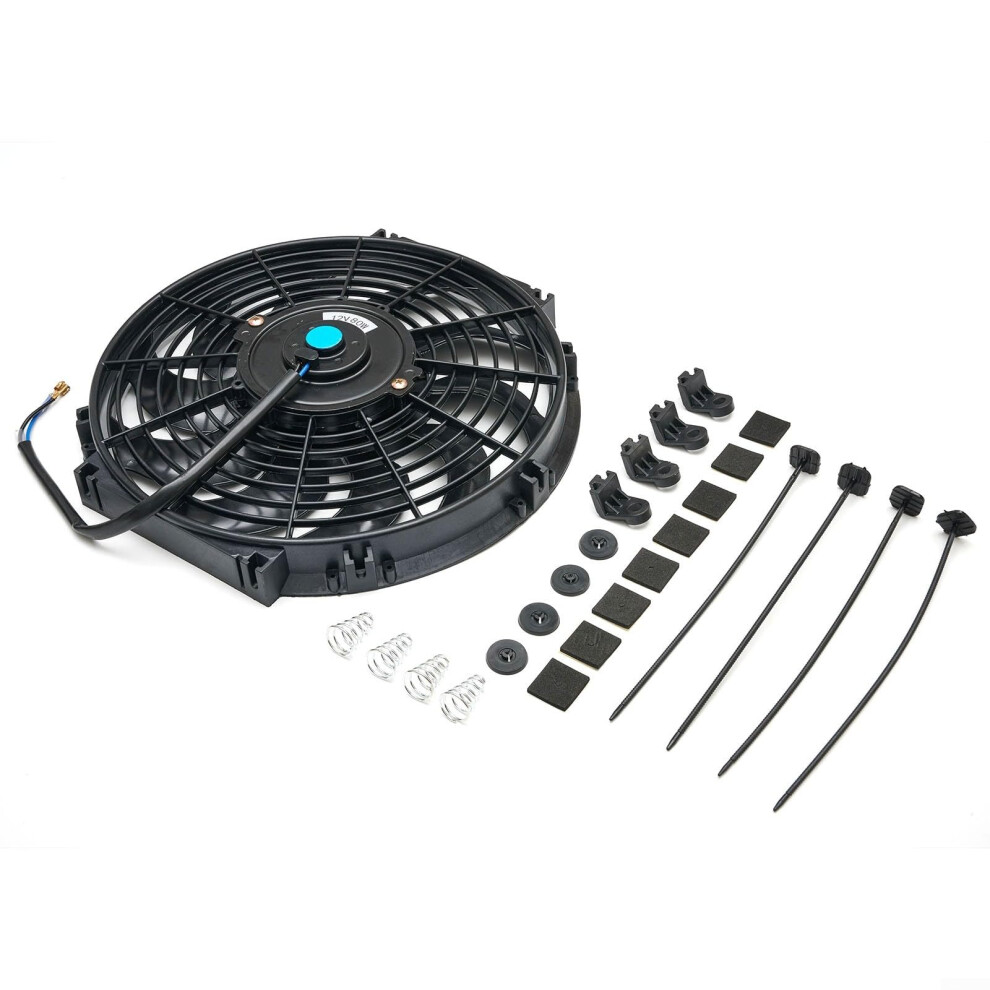 12V 80W Push Pull Fan For Radiators 12-Inch Lightweight Automotive Radiator Cooling Universal Fit 9105992807369