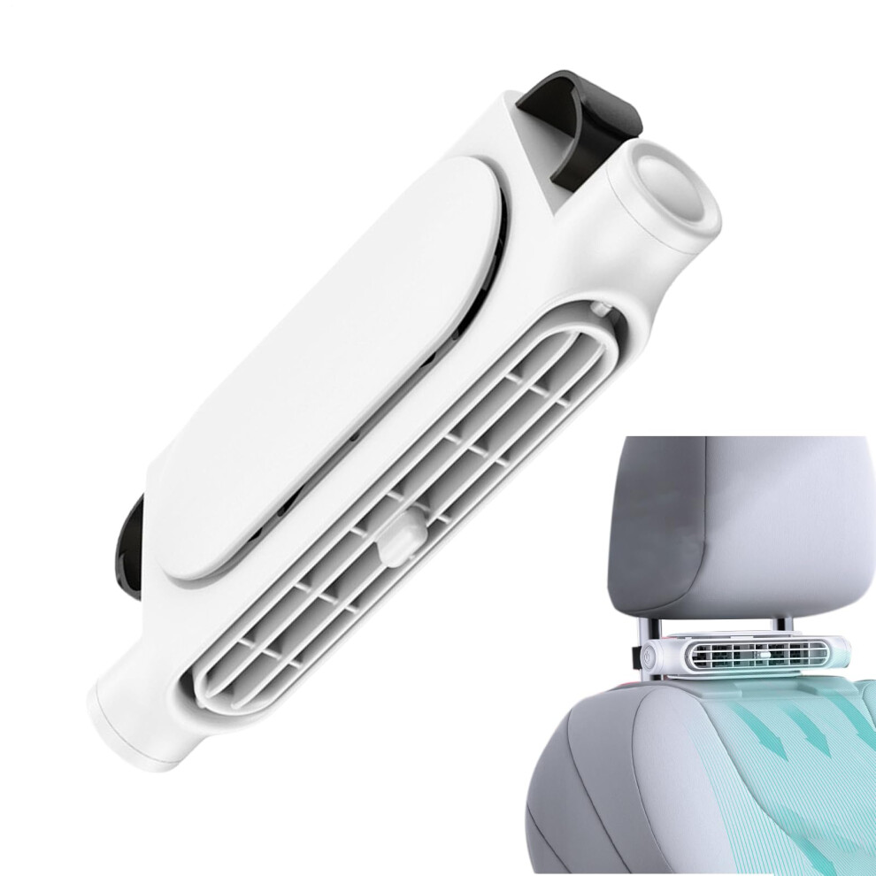 Headrest Fan 3000Mah Rechargeable Powerful Car Fan 3-Speed Adjustable Headrest Mounted For Truck Auto Road Trip White 9105992807628
