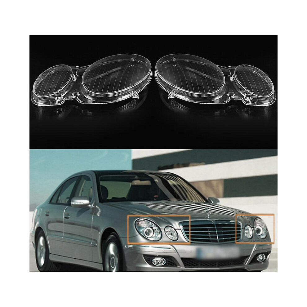 Kikidex (As Show, One Size) Pair Headlight Lenses Headlight Cover For Mercedes E-Class W211 E320 E350 06-08