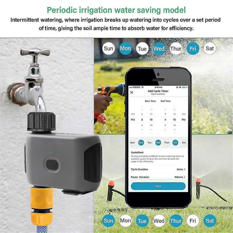 Kikidex (As Show, One Size) Wifi Smart Water Timer For Garden Hose, Sprinkler Irrigation Timer With Hub, For Tuya Automatic Wat