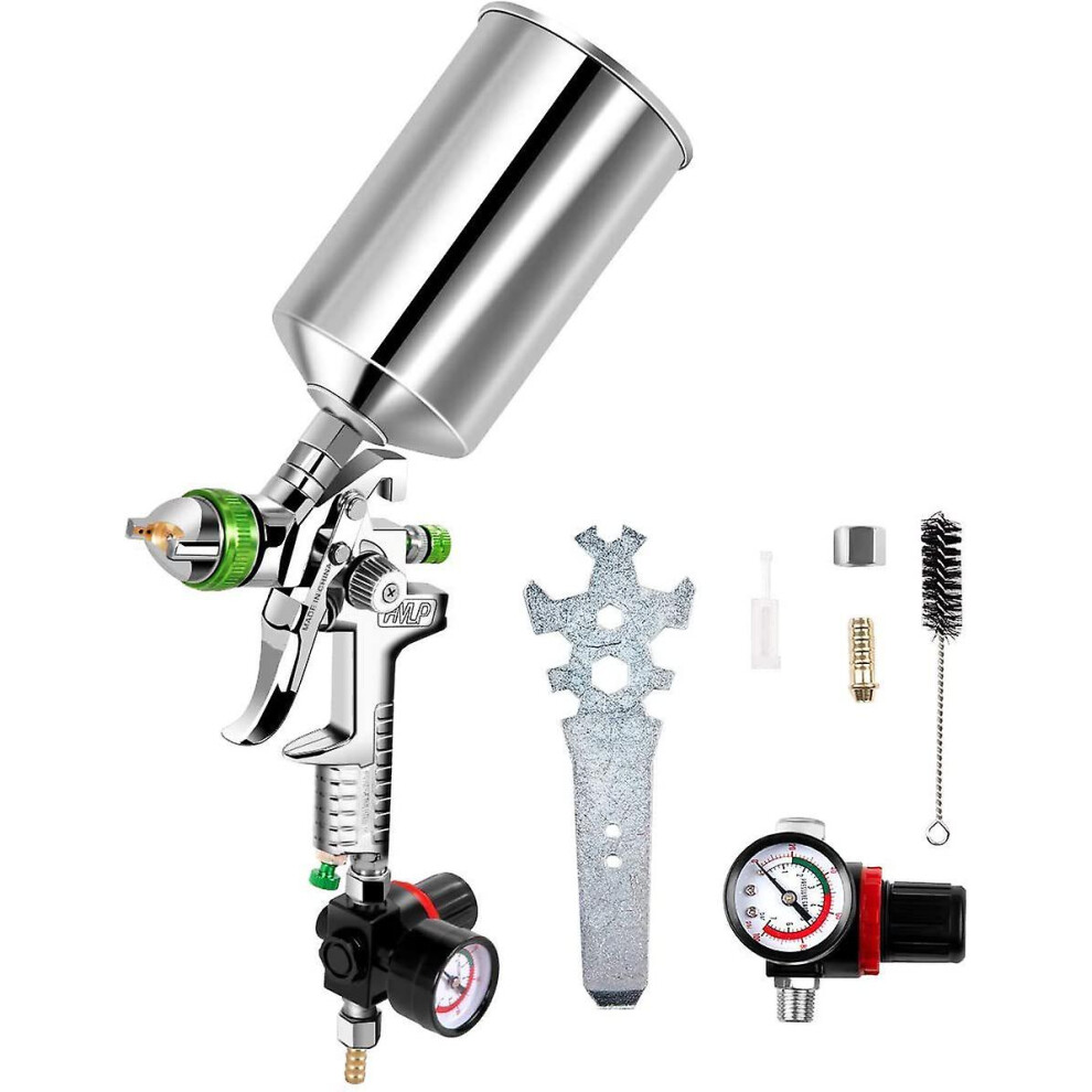 Kikidex (As Show, One Size) 1000Ml Air Paint Spray Gun With 2.5Mm Nozzle Hvlp Mini Airbrush Sprayers With Pressure Regulator
