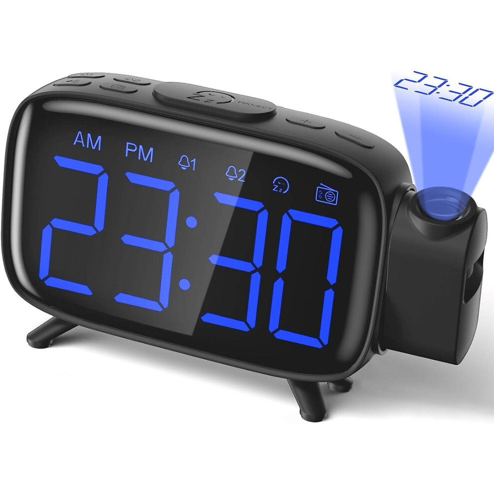 Kikidex (As Show, One Size) Msbd Projection Clock Radio Digital Alarm Clock With 3 Brightness Levels