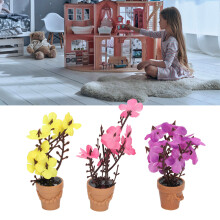 3 piezas de macetas para casa de muñecas a escala 1:12 - resina multicolor