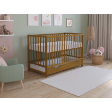 Asher Cot Bed 120x60cm with Drawer & Mattress (Golden Oak)