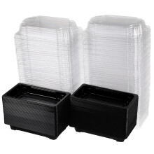 100Pcs Sushi Förpackningslåda Medtaglåda Takeoutlåda (Svart)