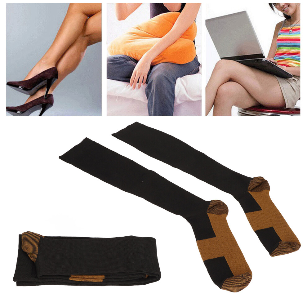Copper Fibre Compression Socks for Better Circulation Ankle Support S/M