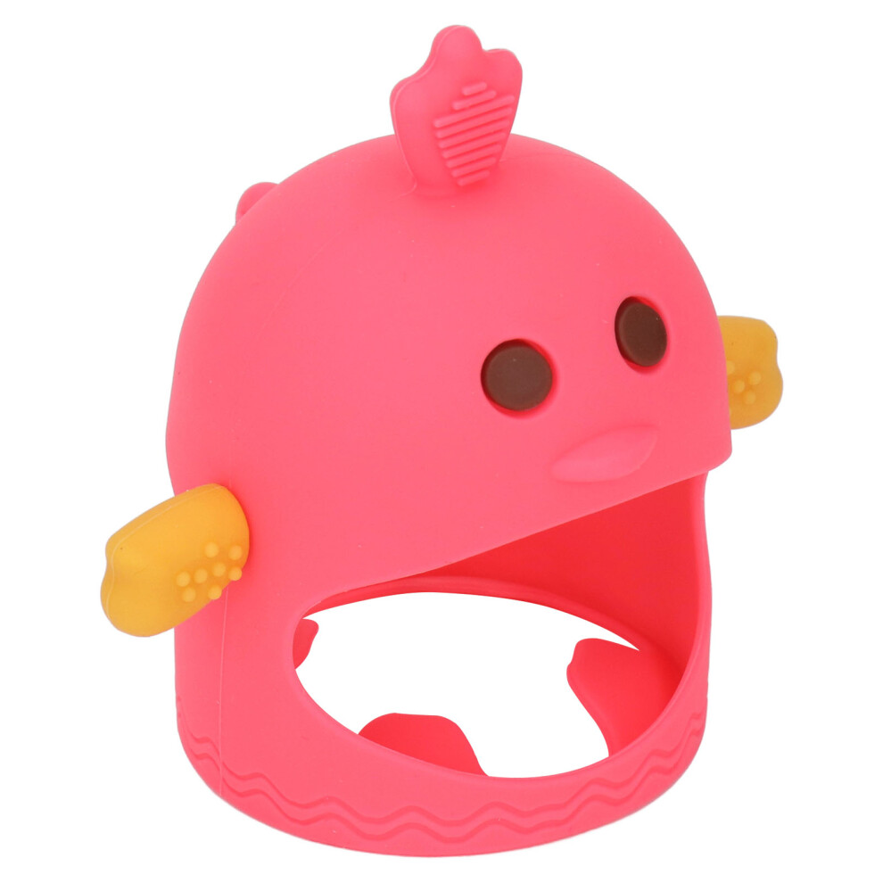 Cute Chick Shape Silicone Hand Pacifier with 2 Stems Watermelon Red