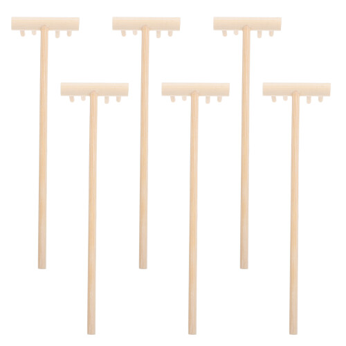 6 Pcs Mini Harv, Mini Sandharv, Trädgårdsgräv, Hantverksharv
