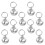 10Pcs Små Klockor För - Och Kattringen (Silver, 18 Mm) 11
