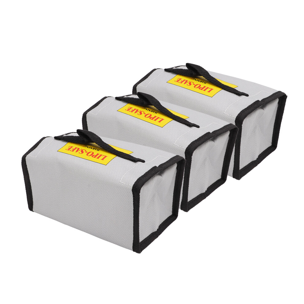 3Pcs Pvc Fiber Lithium Battery Safe Bag Flame Retardant High Temp Resistance 4951356632901