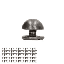 8mm Leder-Druckknöpfe Set 100 Stück Silbergrau Legierung & Pilzform