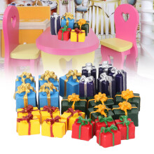 25 Stück Resin Puppenhaus Weihnachtsgeschenkboxen 1:12 Mini-Ornamente in 5 Farben