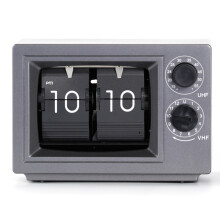 TV-Shaped Flip Clock - Retro Mechanical Desk with Classic Television Design for Living Room Decor Vintage Gifts B