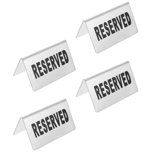 4St Stainlessstål Reserved Brands Restaurangskyltar (Silver) 2