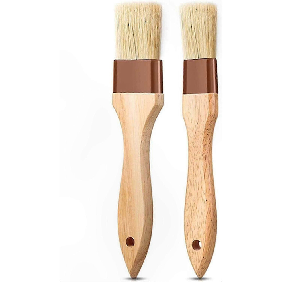 Kikidex (As Show, One Size) Natural Bristle Pastry Brushes With Long Wooden Handle, Oil And Grill Brush For Cooking And Baking