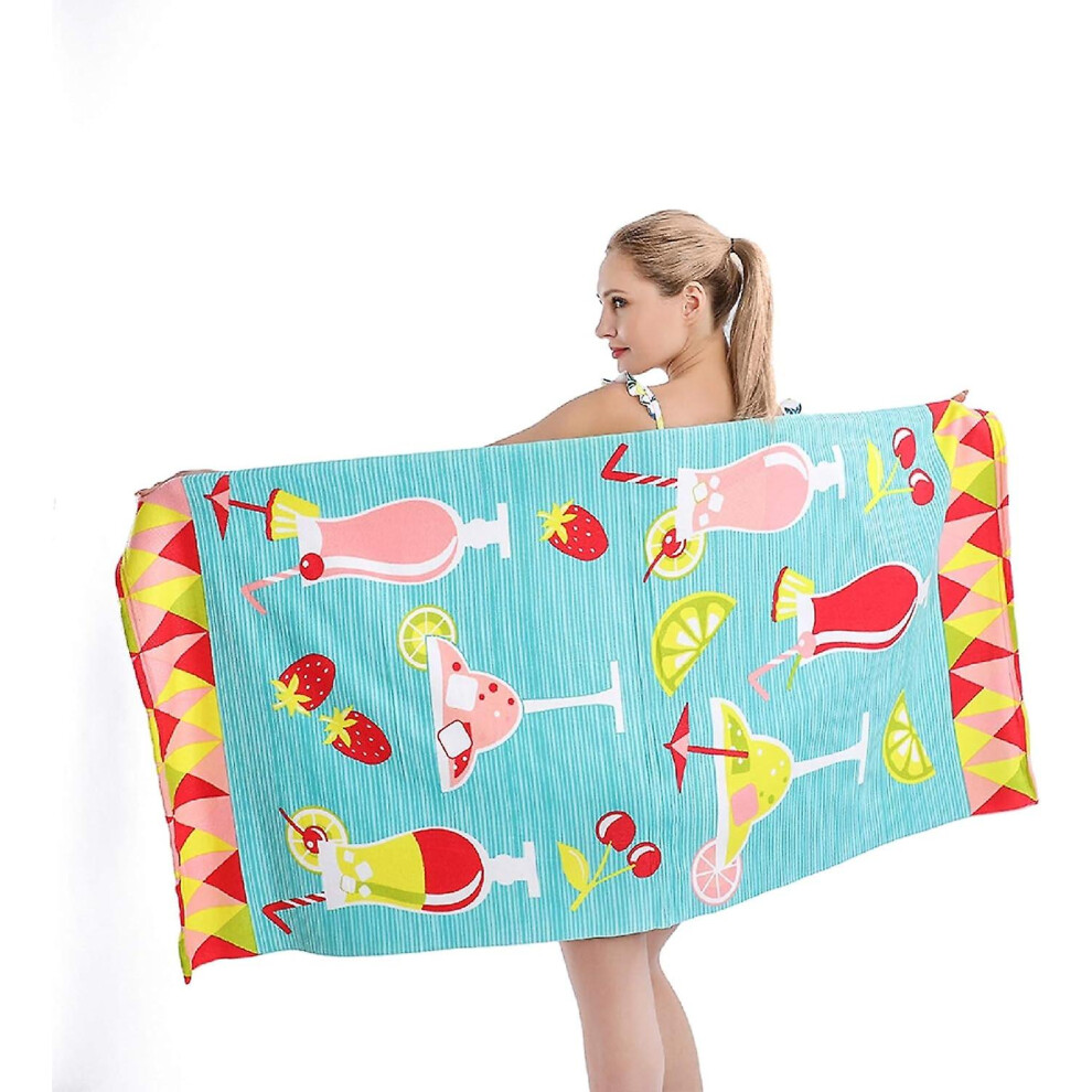 Kikidex (As Show, One Size) Javrave Beach Towel, Oversized Microfiber Beach Towels For Travel, Quick Dry Towel For Swimmers Sand Proof Beach Towels