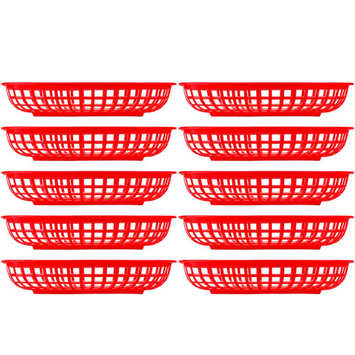 10Pièces Plateau Rouge En Solide Pour Snacks Décoration