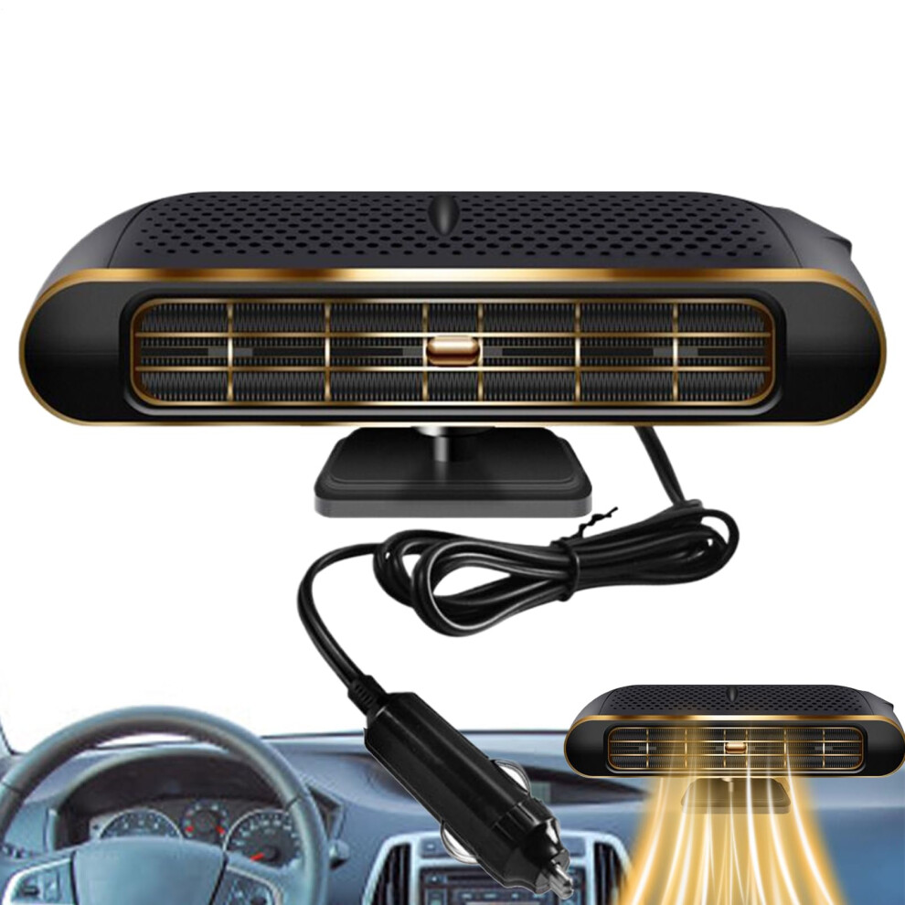 12V Car Heater 12V/24V Fast Heating Vehicle Defroster Warmer, Electric Fan, Rechargeable, Windscreen-Dashboard, Black/Gold 9105992808649