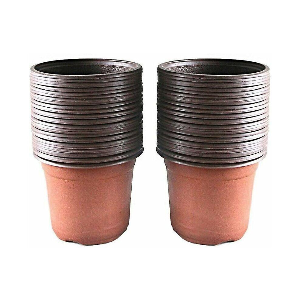 Kikidex (As Show, One Size) Pack Of 100 Plastic Pots For Seedlings And Plants, 10 Cm