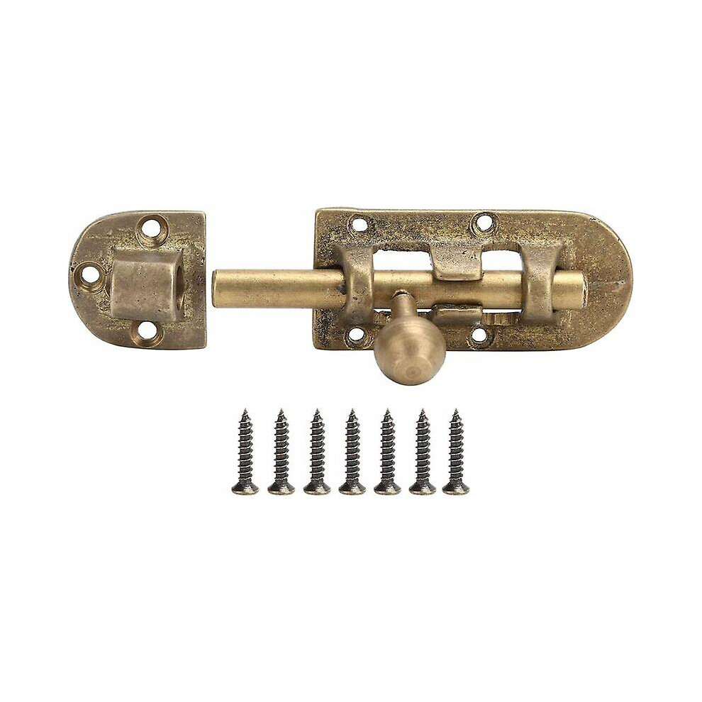 Kikidex (As Show, One Size) Vintage Brass Door Latch Old Door Window Bolts Sliding Buckle Lock Hardware Fittings For Door, Wooden Doors - Bronze