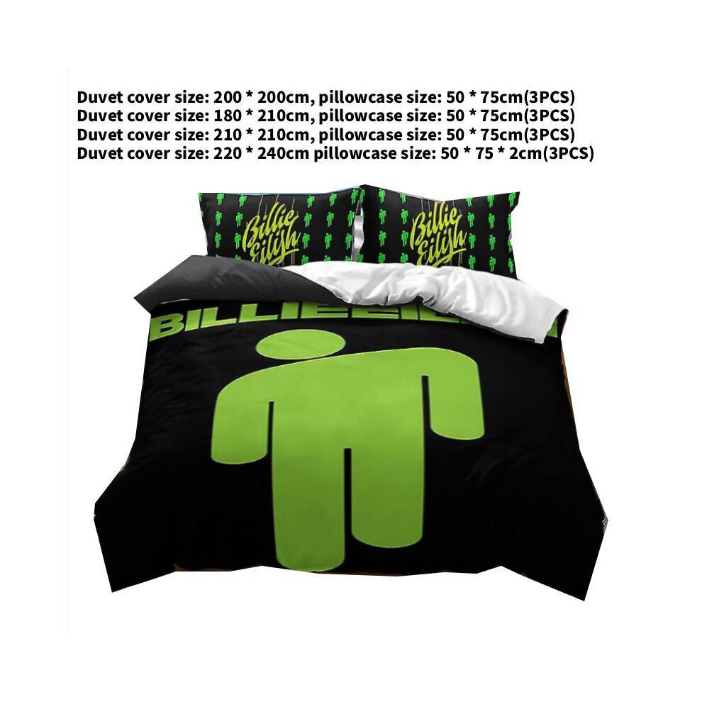 (200x200cm) Billie Printed Eilish Duvet Cover Pillowcase Bedding Three Piece Use Bedroom Set