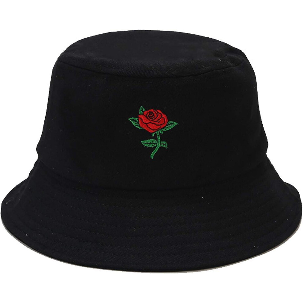 Kikidex (As Show, One Size) Unisex Embroidered Bucket Hat Summer Fisherman Outdoor Cap For Men Women Teens