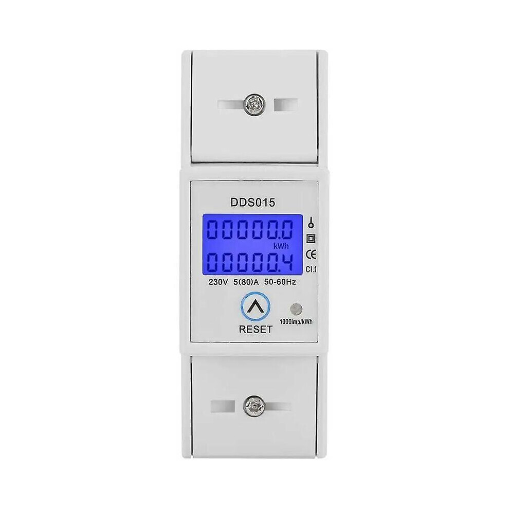 Kikidex (As Show, One Size) Energy Meter 80A 230V 50Hz Energy Meter - Dds015 Din Rail Mounted Energy Meter - Msbd
