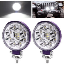 (As show, One size) MSBD 3 Inch Motorcycle Spotlight LED Work Light, 2PCS 12V 24V Round LED Fog Light.