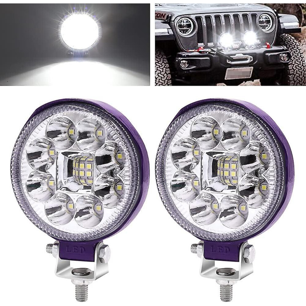 Kikidex (As Show, One Size) Msbd 3 Inch Motorcycle Spot Led Work 2Pcs 12V 24V Round Led Fog Light